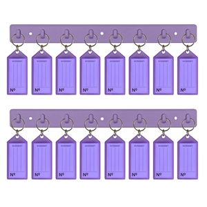 Acrimet Key Tag Rack w/8 Keyring Tags 2-Pack (Purple Color) Code 143.6