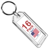 Premium Key Tag 3â€³ Crystal Color (16 Pack) (With Ring) Code 208.0