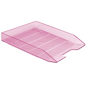 Acrimet Stackable Letter Tray (Clear Pink Color) (1 Unit) Code 211.8