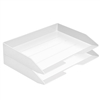 Acrimet Stackable Letter Tray 2 Tier Side Load Plastic Desktop File Organizer (White Color) Code.218.B.O