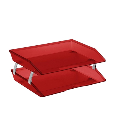 Acrimet Facility 2 Tier Letter Tray (Clear Red Color) Code 253.7