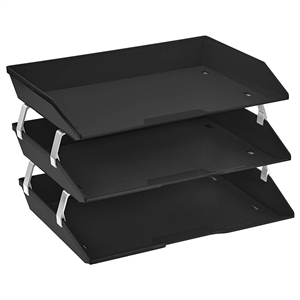 Triple Letter 3 Tiers Tray Black by Acrimet