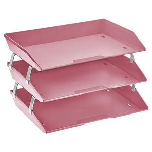 Acrimet Facility 3 Tier Letter Tray (Solid Pink Color) Code 255.9