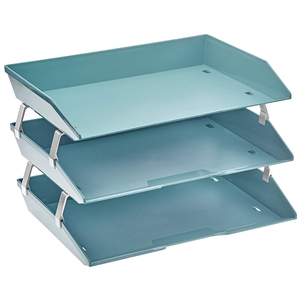 Acrimet Facility 3 Tier Letter Tray (Solid Green Color)