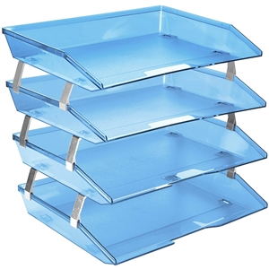Acrimet Facility Letter Tray 4 Tiers (Clear Blue Color) Code 256.2