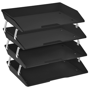 Acrimet Facility Letter Tray 4 Tiers (Solid Black Color) Code 256.4