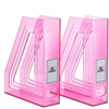 Acrimet Magazine File Holder (Clear Pink Color) 2 Pack Code 277.8