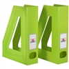 Acrimet Magazine File Holder (Solid Green Citrus Color) 2 Pack Code 277.V.C