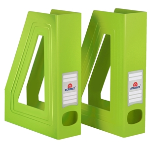 Acrimet Magazine File Holder (Solid Green Citrus Color) 2 Pack Code 277.V.C