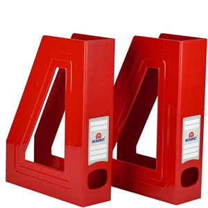 Acrimet Magazine File Holder (Solid Red Color) 2 Pack Code 277.VMO