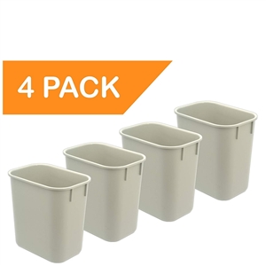 Acrimet Wastebasket 13QT (Light Gray Color) 4 - Pack Code 576.1