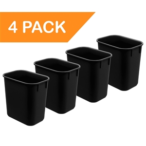 Acrimet Wastebasket 13QT (Black Color) 4 - Pack Code 576.2