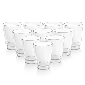 Acrimet Plastic Cup, Reusable, 10oz | 300ml, Tumbler Water, Machine Washable, Stackable, Drinking Cup, Shatter Proof, Durable (Crystal Color) - (Set of 10)