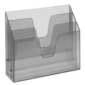 Acrimet Horizontal Triple File Folder Organizer (Clear Smoke Color) Code 860.0