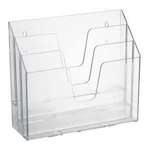 Acrimet Horizontal Triple File Folder Organizer (Clear Crystal Color) Code 860.1