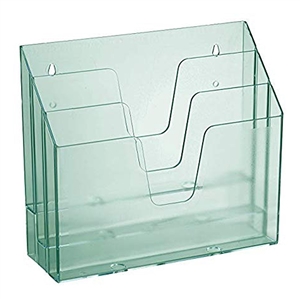 Acrimet Horizontal Triple File Folder Organizer (Clear Green Color) Code 860.3