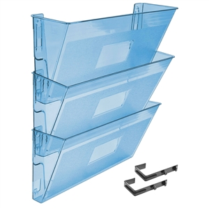 Acrimet Wall - Mounted Modular File Holder (Clear Blue Color) 3 Pack Code 868.3