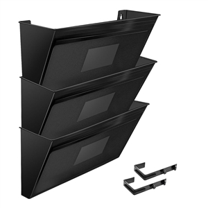 Acrimet Wall-Mounted Modular File Holder (Solid Black Color) 3 Pack Code 868.5