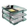 Acrimet Traditional Letter Tray 3 Tier Front Load Design (Clear Green)