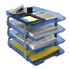 Acrimet Traditional Letter Tray 4 Tier Front Load Design (Clear Blue)