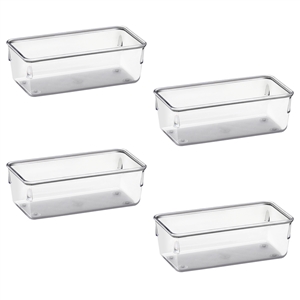 Acrimet Desk Drawer Organizer Clear Crystal 4 Pack 971.0