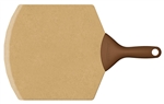 epicurean 21" x 14" natural pizza peel with brown handle