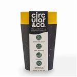 circular&co circular cup 8oz black & electric mustard