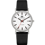 danish design rhine white black date medium gents watch