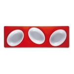 mebel entity 17 set of 3 white bowls on red rectangular tray