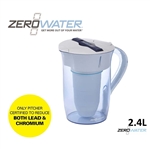 zerowater 10 cup round pitcher grey and blue