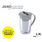 zerowater 8 cup round pitcher grey and clear