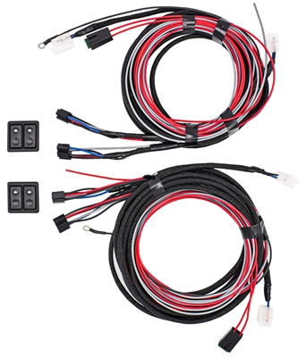 Black Illuminated Switches with with harness for Console Placement - 4 Window Kit #406