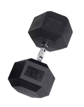 Body Solid SDR115 Rubber Coated Hex Dumbbell 115 Lbs Image