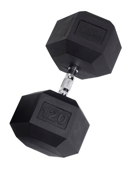Body Solid SDR120 Rubber Coated Hex Dumbbell 120 Lbs Image