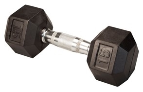 Body Solid SDR15 Rubber Coated Hex Dumbbell 15 Lbs Image