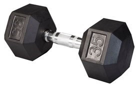 Body Solid SDR35 Rubber Coated Hex Dumbbell 35 Lbs Image