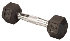 Body Solid SDR5 Rubber Coated Hex Dumbbell 5 Lbs Image