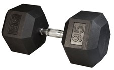 Body Solid SDR95 Rubber Coated Hex Dumbbell 95 Lbs Image