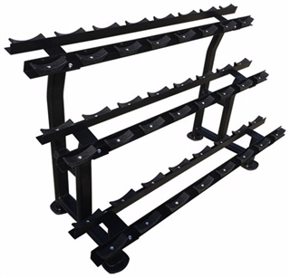 French Fitness 3 Tier Saddle 12 Pair Dumbbell Rack Image