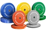 French Fitness Olympic Colored Bumper Plate Set 260 lbs Image