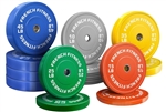 French Fitness Olympic Colored Bumper Plate Set 370 lbs Image