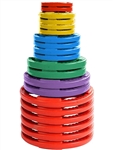 French Fitness Colored Rubber Grip Olympic Plate Set 450 lbs Image