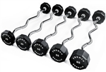 French Fitness EZ Curl Urethane Barbell Bar Set of 5 (25-65 lbs) Image