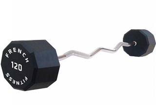 French Fitness EZ Curl Urethane Barbell 120 lbs - Single Image