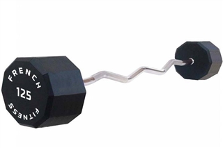 French Fitness EZ Curl Urethane Barbell 125 lbs - Single Image