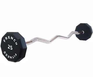 French Fitness EZ Curl Urethane Barbell 25 lbs - Single Image
