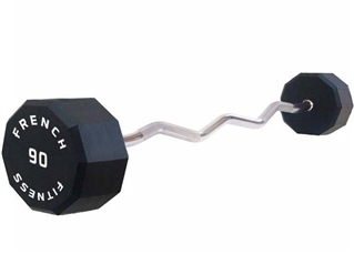 French Fitness EZ Curl Urethane Barbell 90 lbs - Single Image