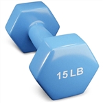 French Fitness Colorful Hex Vinyl Dumbbell 15 lbs - Single Image