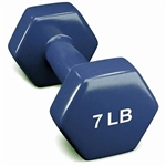 French Fitness Colorful Hex Vinyl Dumbbell 7 lbs - Single Image