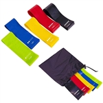 French Fitness Mini Resistance Bands Exercise Loops 600mm x 50mm, Set of 5 Image